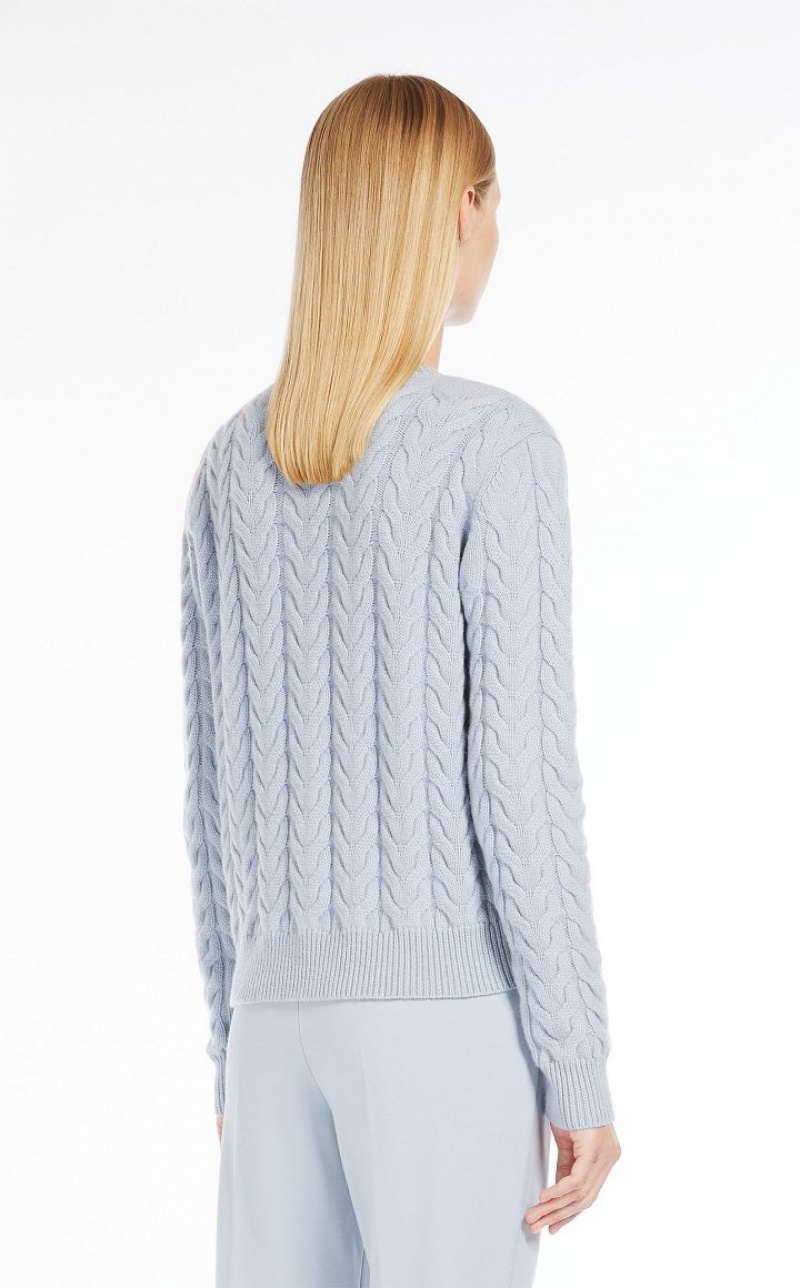 Max Mara Cable Cashmere Strickwaren Hellblau | MMR593419