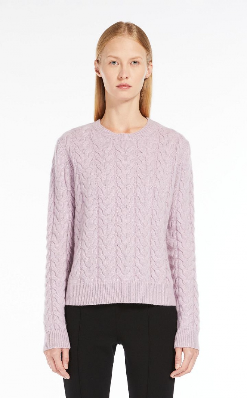 Max Mara Cable Cashmere Strickwaren Lila | MMR593420