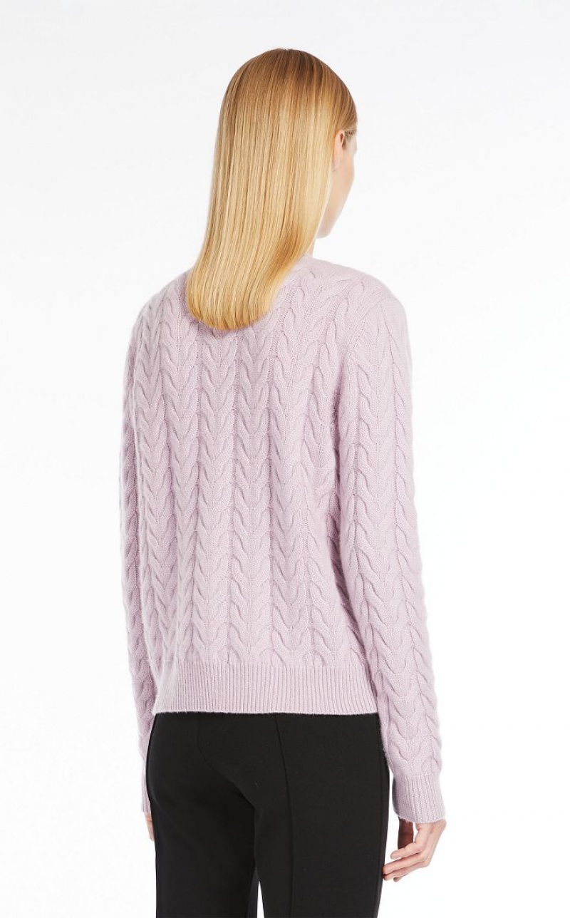 Max Mara Cable Cashmere Strickwaren Lila | MMR593420