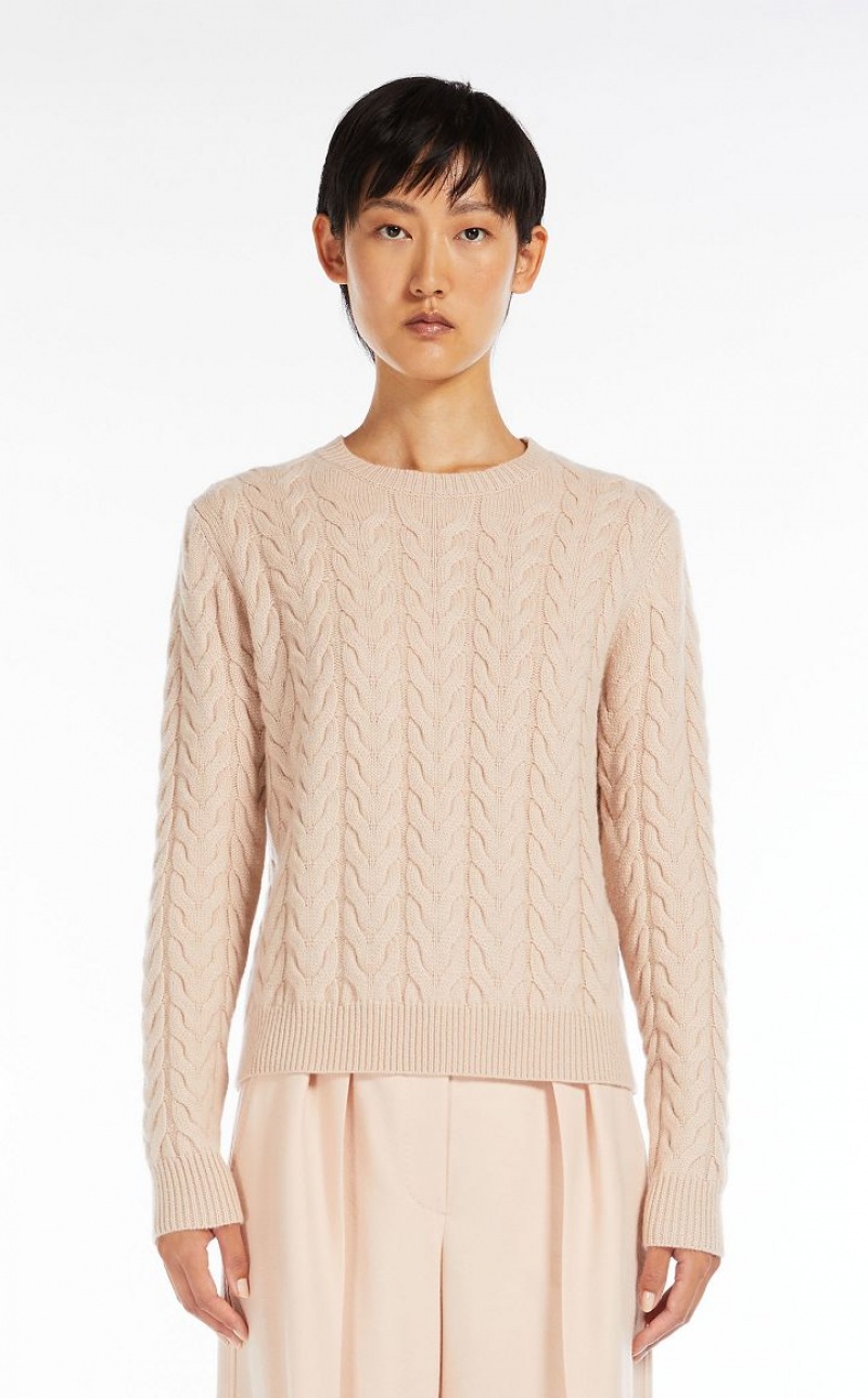 Max Mara Cable Cashmere Strickwaren Rosa | MMR593432