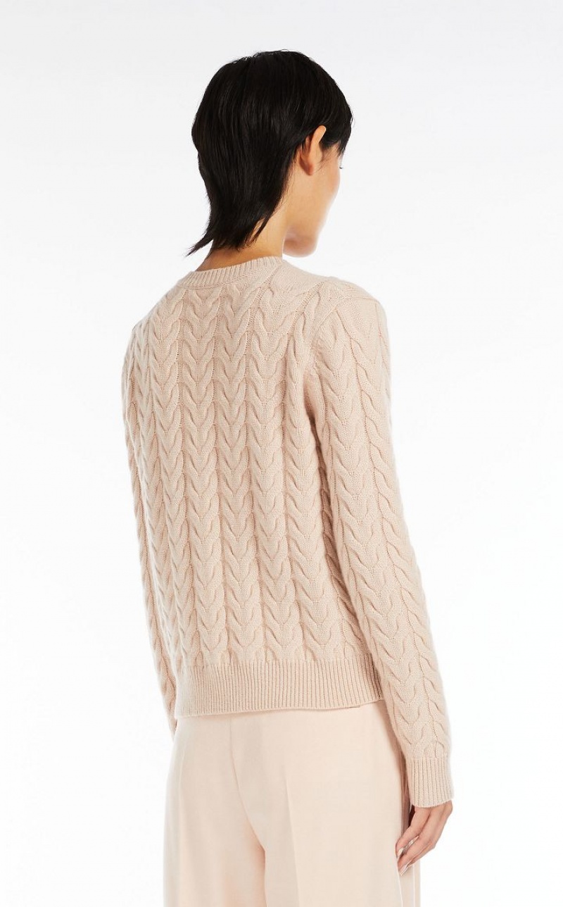 Max Mara Cable Cashmere Strickwaren Rosa | MMR593432