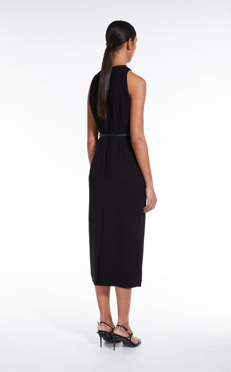 Max Mara Cady With Pleats Kleid Schwarz | MMR593389