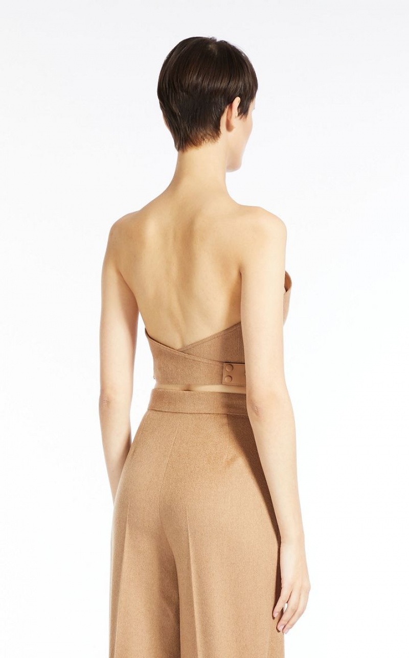 Max Mara Camel Colour Bustier Bluse Braun | MMR593576