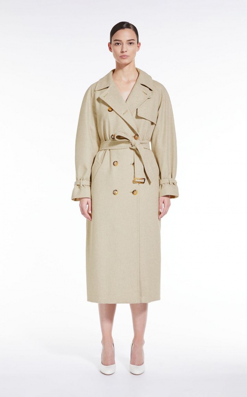 Max Mara Cashmere, Alpaca And Camel Trench Mäntel Braun | MMR593844