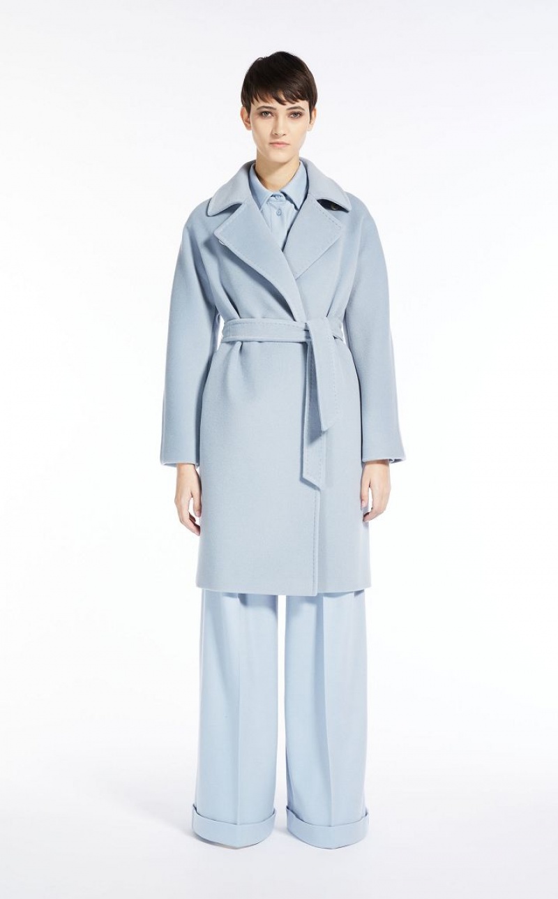 Max Mara Cashmere And Wolle Robe Mäntel Hellblau | MMR593876