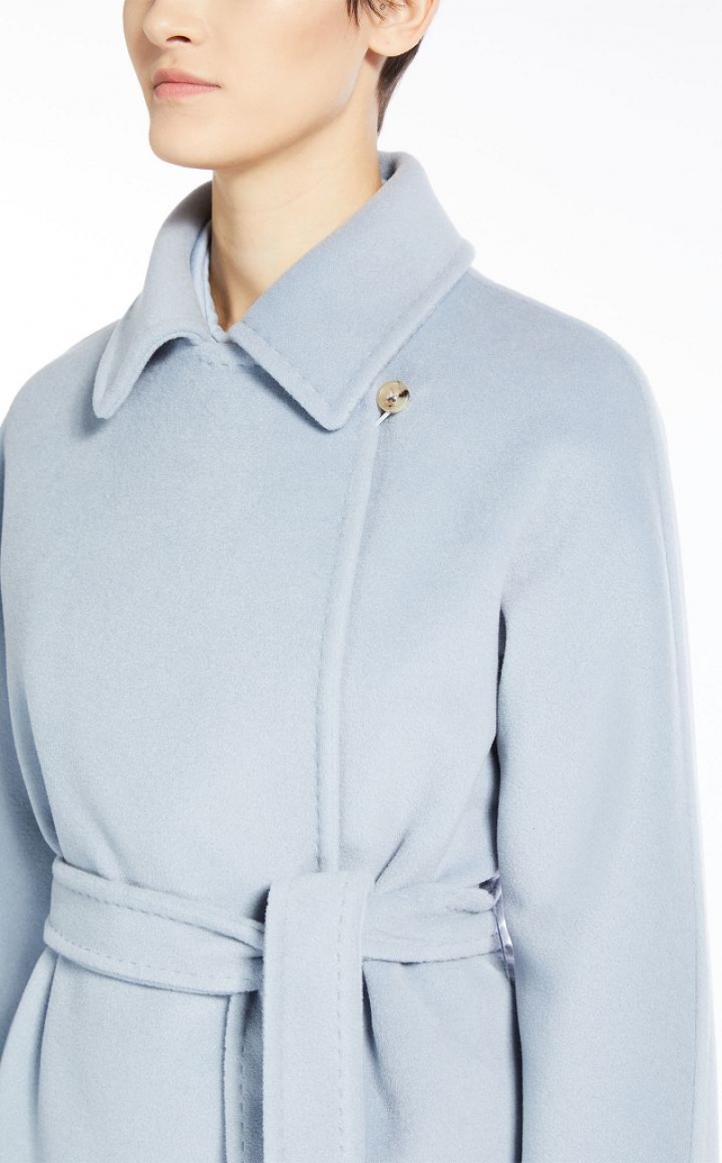 Max Mara Cashmere And Wolle Robe Mäntel Hellblau | MMR593876