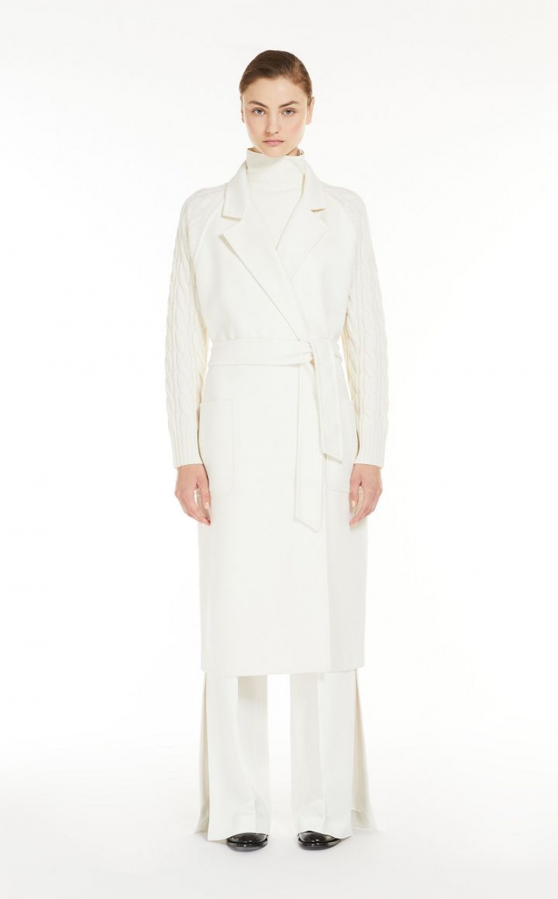 Max Mara Cashmere And Wolle Robe Mäntel Weiß | MMR593887