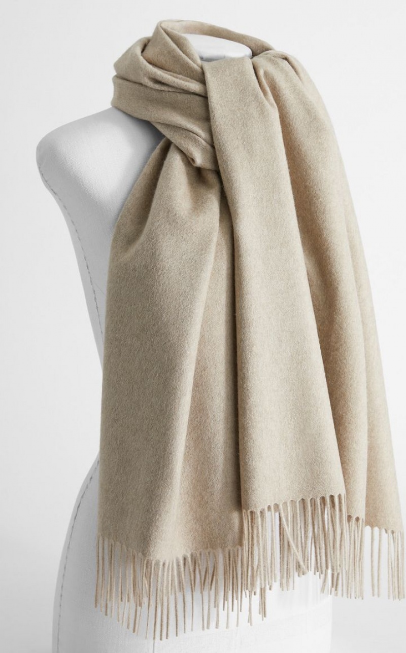 Max Mara Cashmere Stole With Embroidery Schals Beige | MMR594279