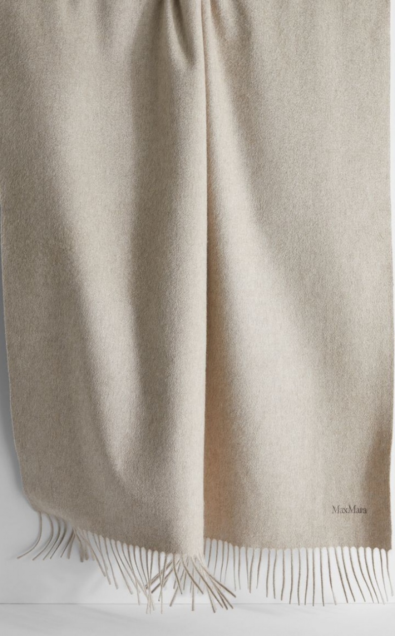 Max Mara Cashmere Stole With Embroidery Schals Beige | MMR594279