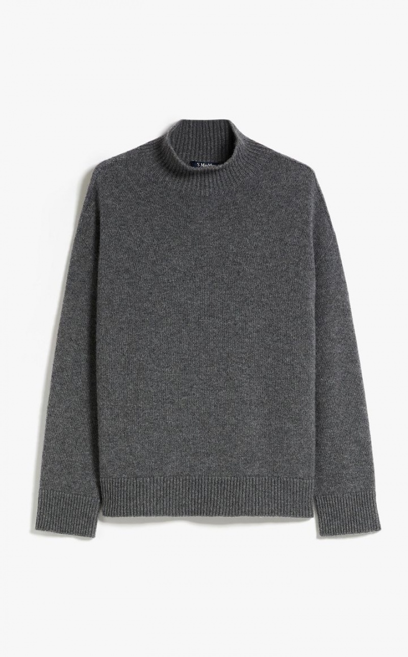 Max Mara Cashmere Yarn Polo-neck Strickwaren Grau | MMR593451