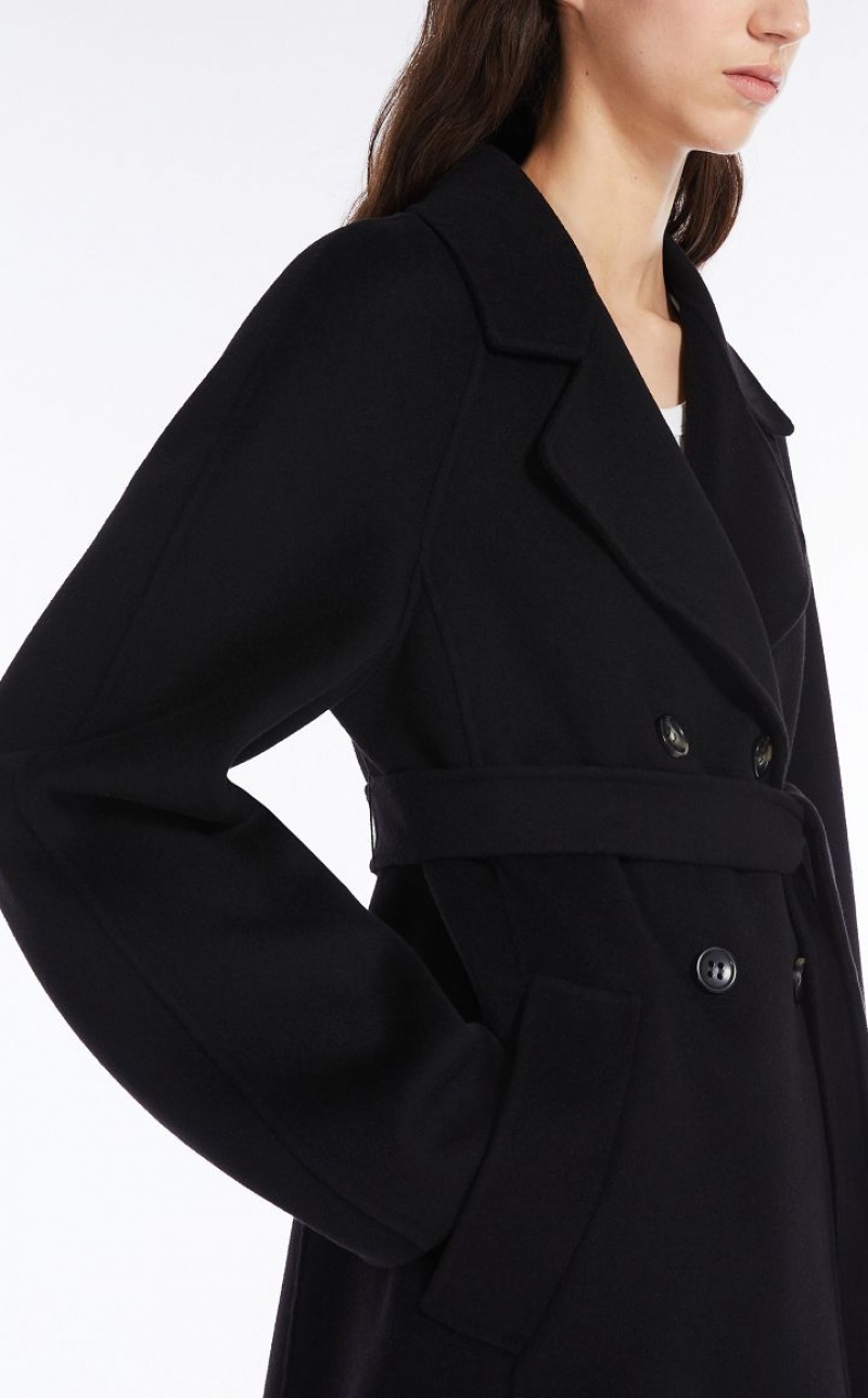 Max Mara Cashmere-blend Robe-style Jacket Mäntel Schwarz | MMR593839