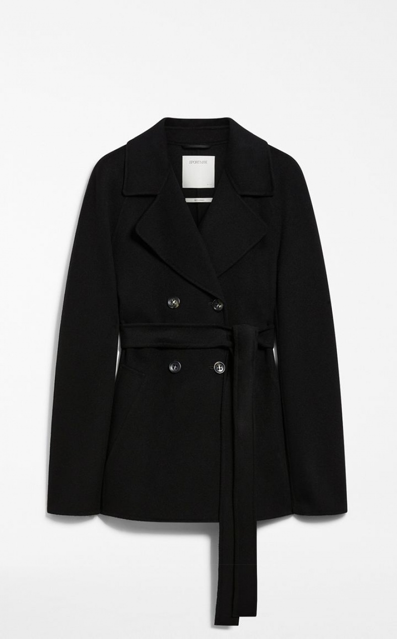 Max Mara Cashmere-blend Robe-style Jacket Mäntel Schwarz | MMR593839