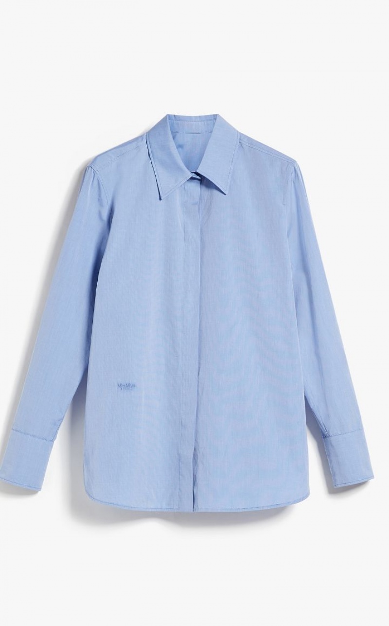 Max Mara Chambray Boyfriend Bluse Hellblau | MMR593613