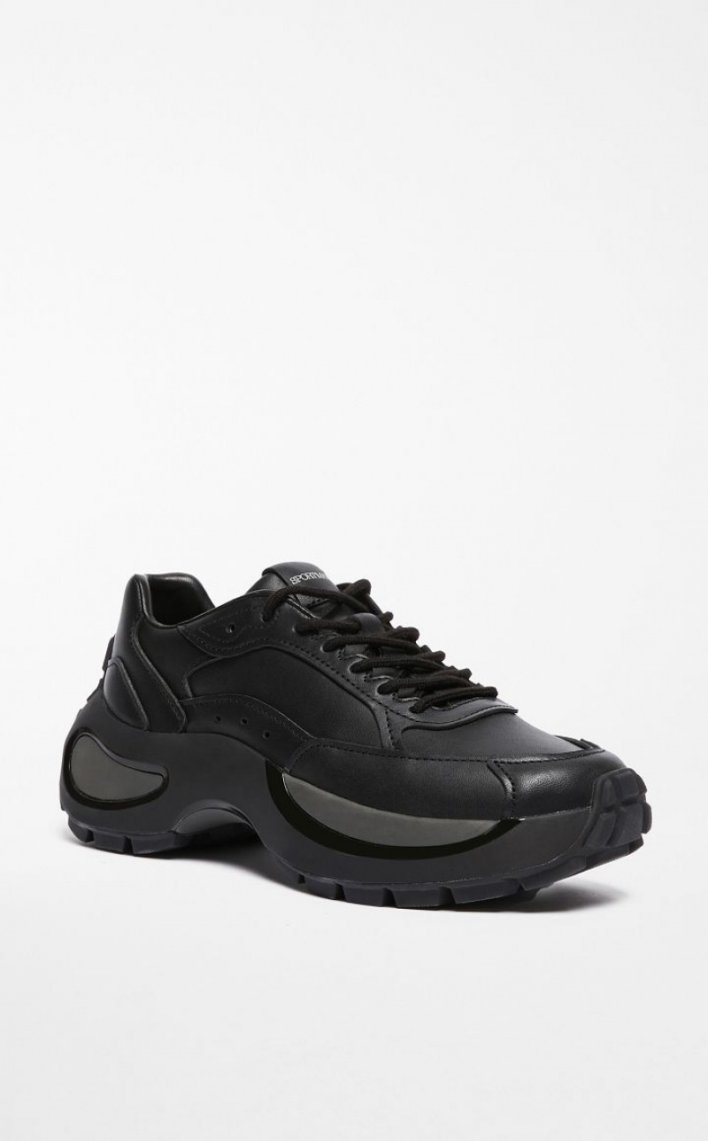 Max Mara Chunky-sole Leder Sneakers Schwarz | MMR594211