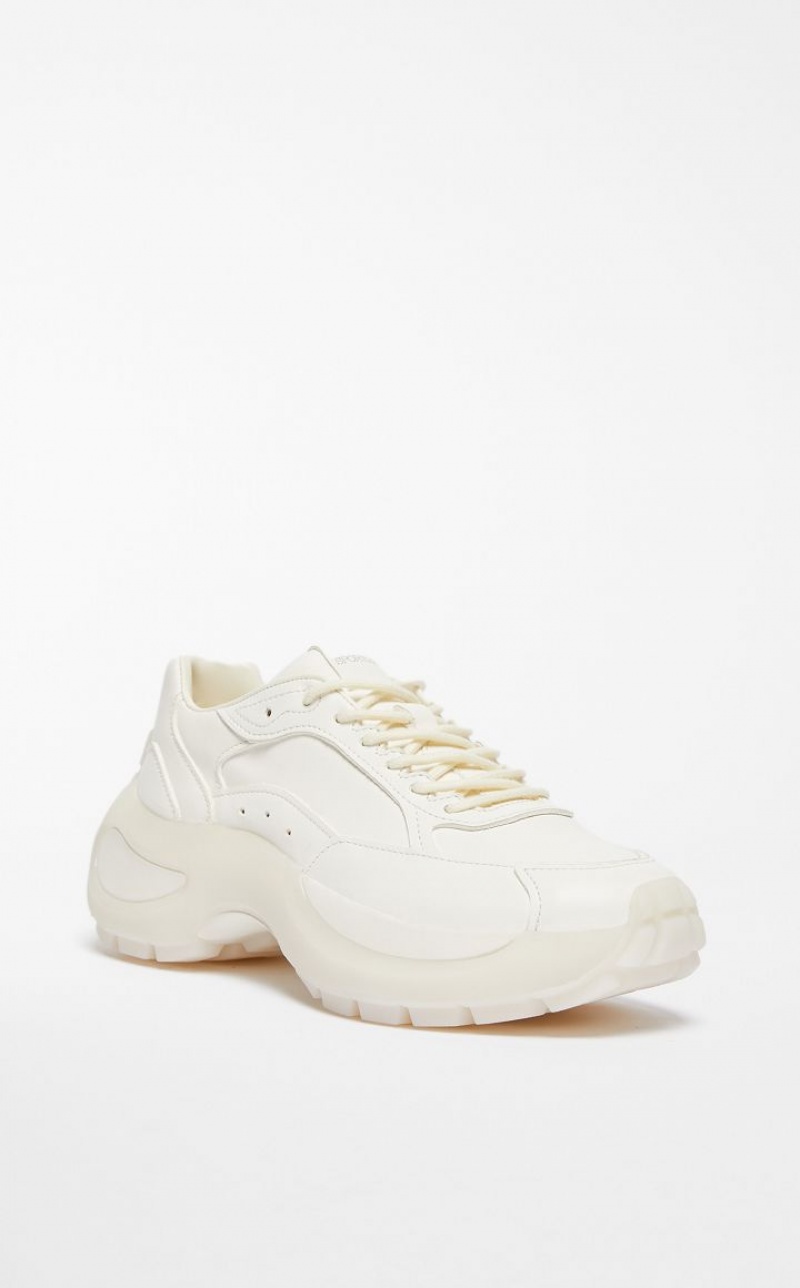 Max Mara Chunky-sole Leder Sneakers Weiß | MMR594208