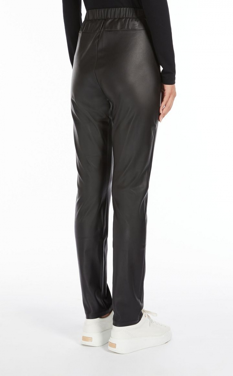 Max Mara Coated Jersey Leggings Hosen Schwarz | MMR593804