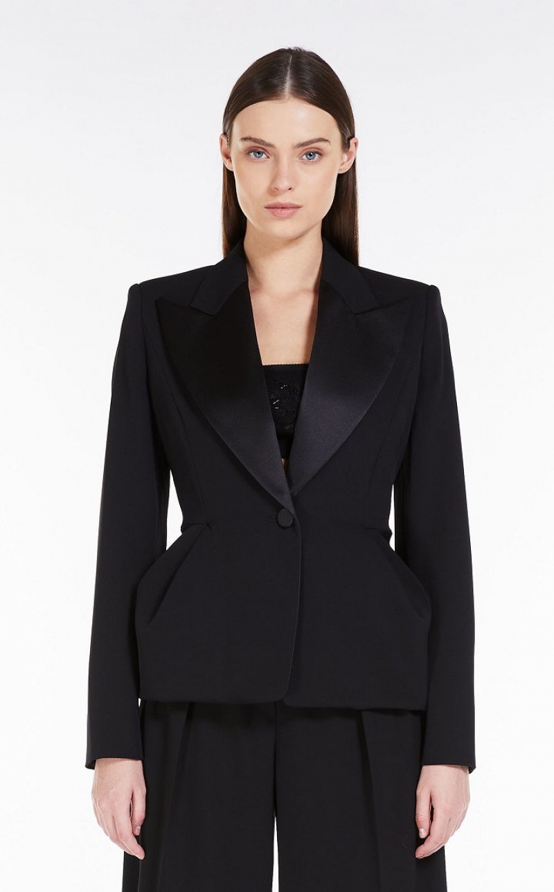 Max Mara Couture In Stretch Wolle Jacken Schwarz | MMR594022