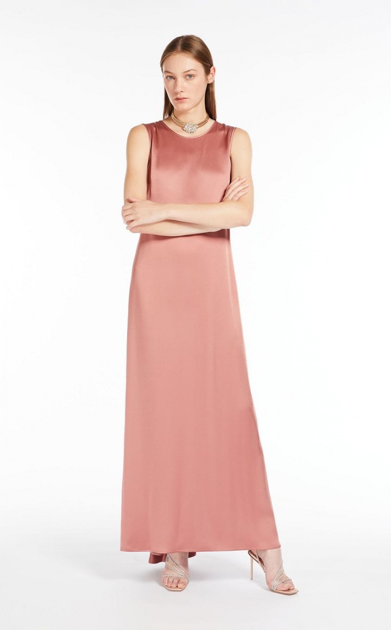 Max Mara Crepe Envers Satin Kleid Rosa | MMR593337