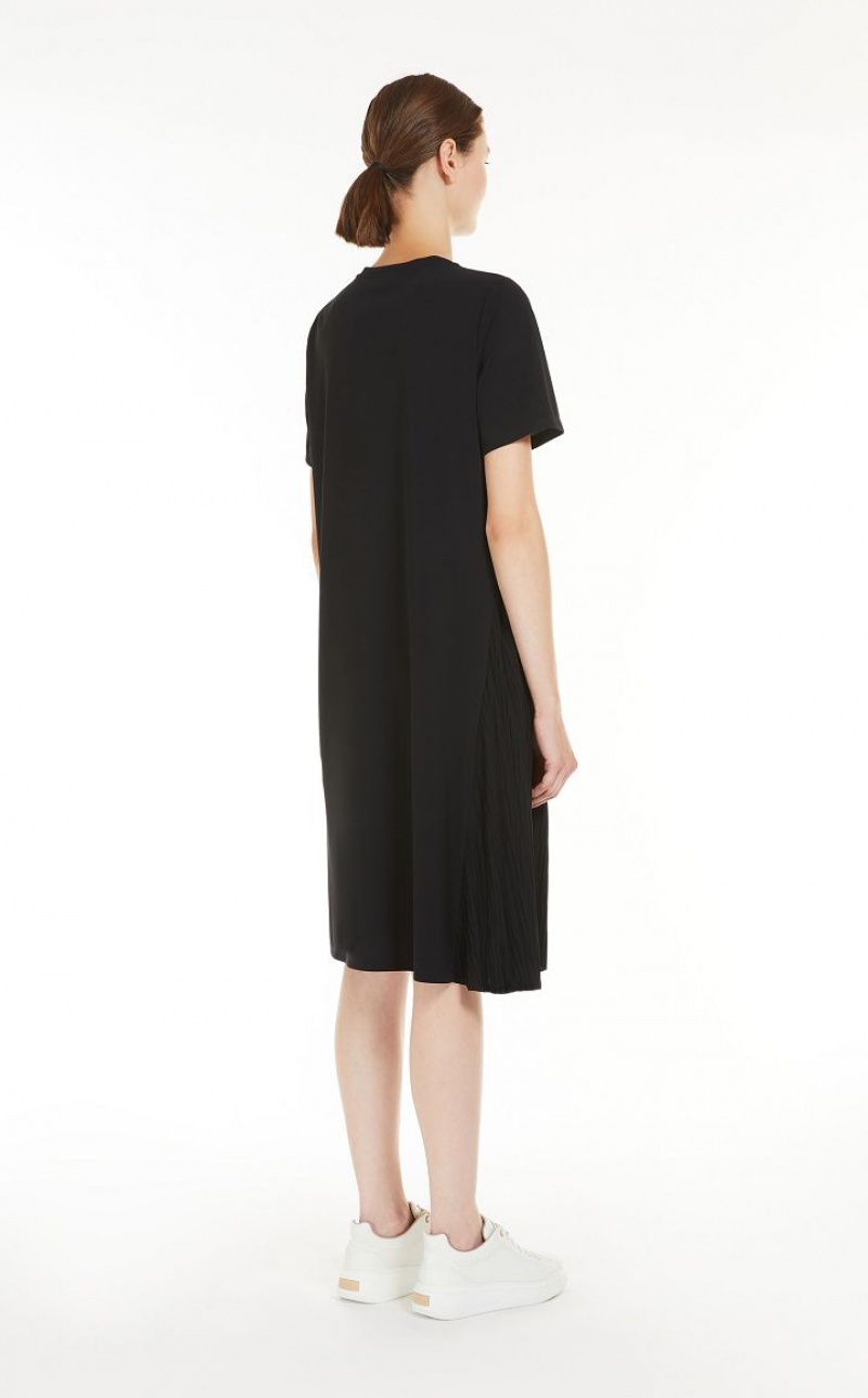 Max Mara Crew-neck In Stretch Jersey Fabric Kleid Schwarz | MMR593373