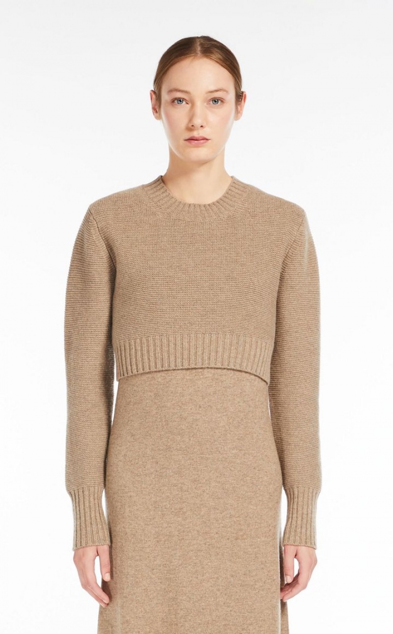 Max Mara Cropped, Cashmere Strickwaren Braun | MMR593473