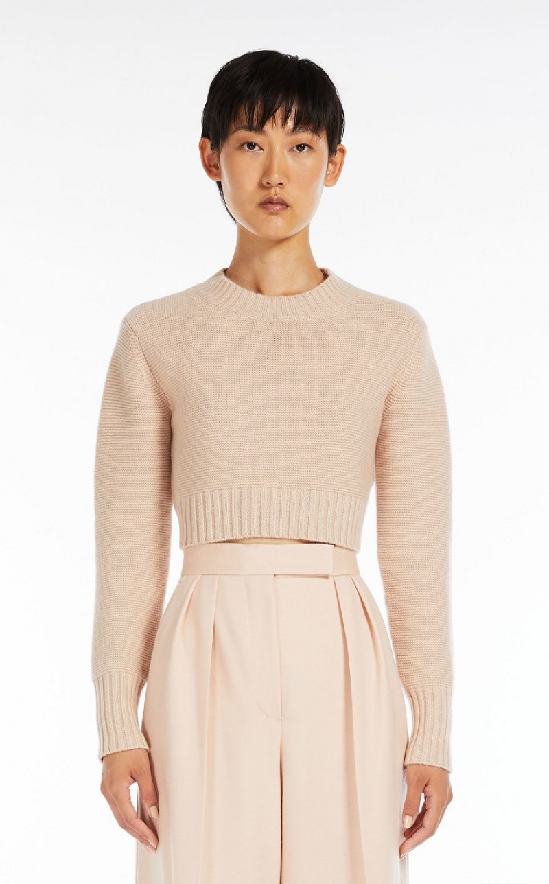 Max Mara Cropped, Cashmere Strickwaren Rosa | MMR593444