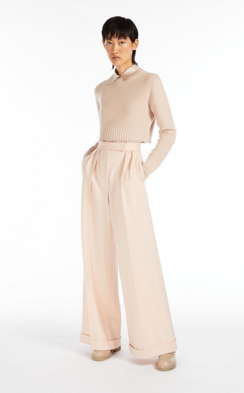 Max Mara Cropped, Cashmere Strickwaren Rosa | MMR593444