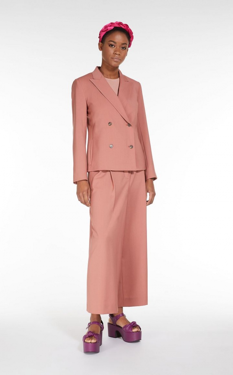 Max Mara Cropped In Stretch Wolle Anzüge Rosa | MMR593529