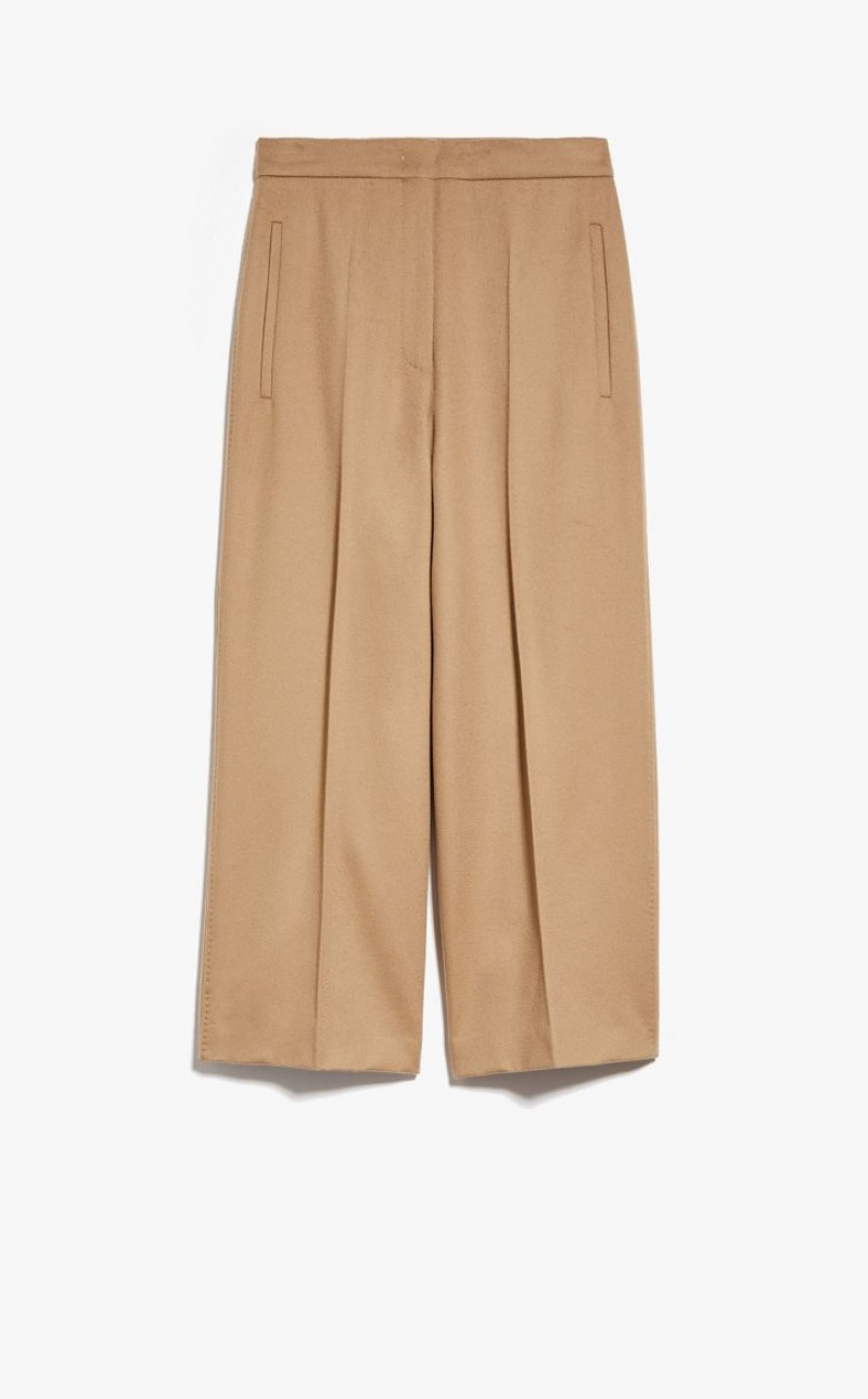 Max Mara Cropped Wolle Hosen Braun | MMR593787