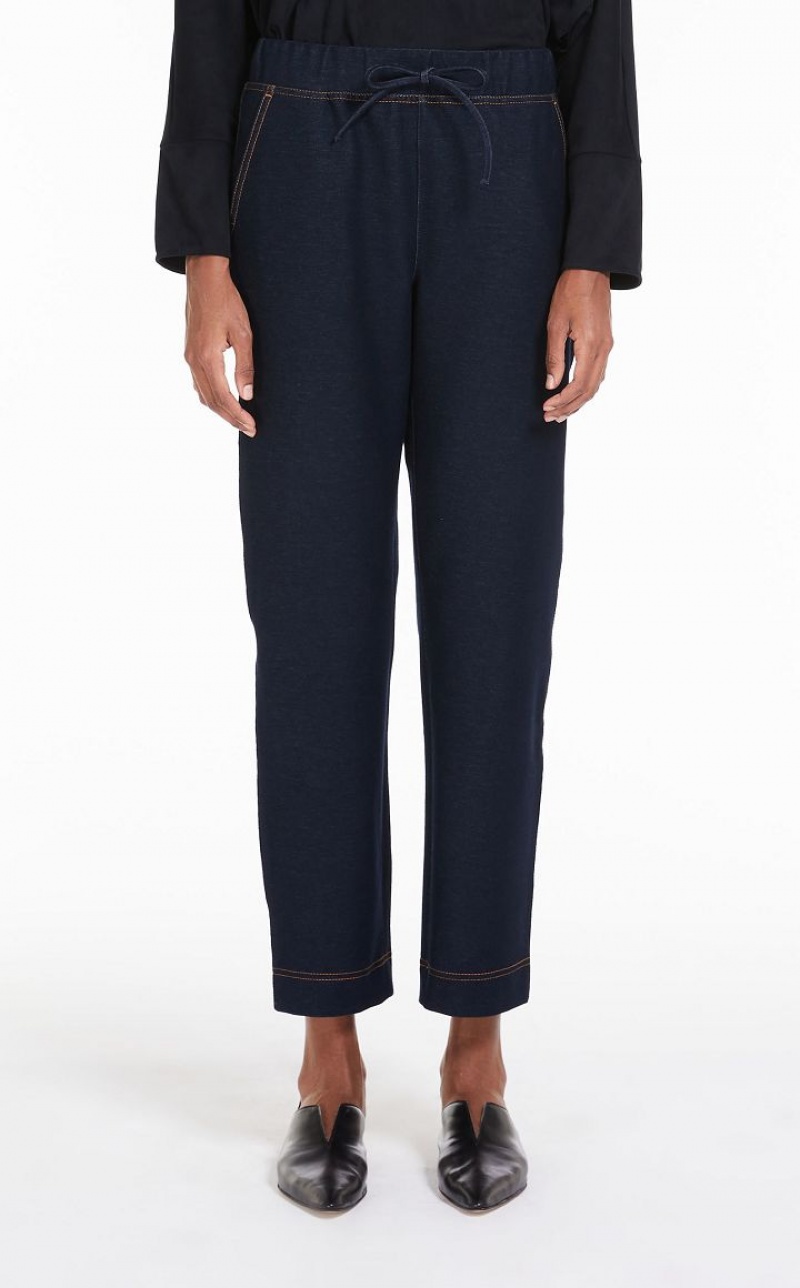 Max Mara Denim Jersey Joggers Jeans Navy | MMR593816