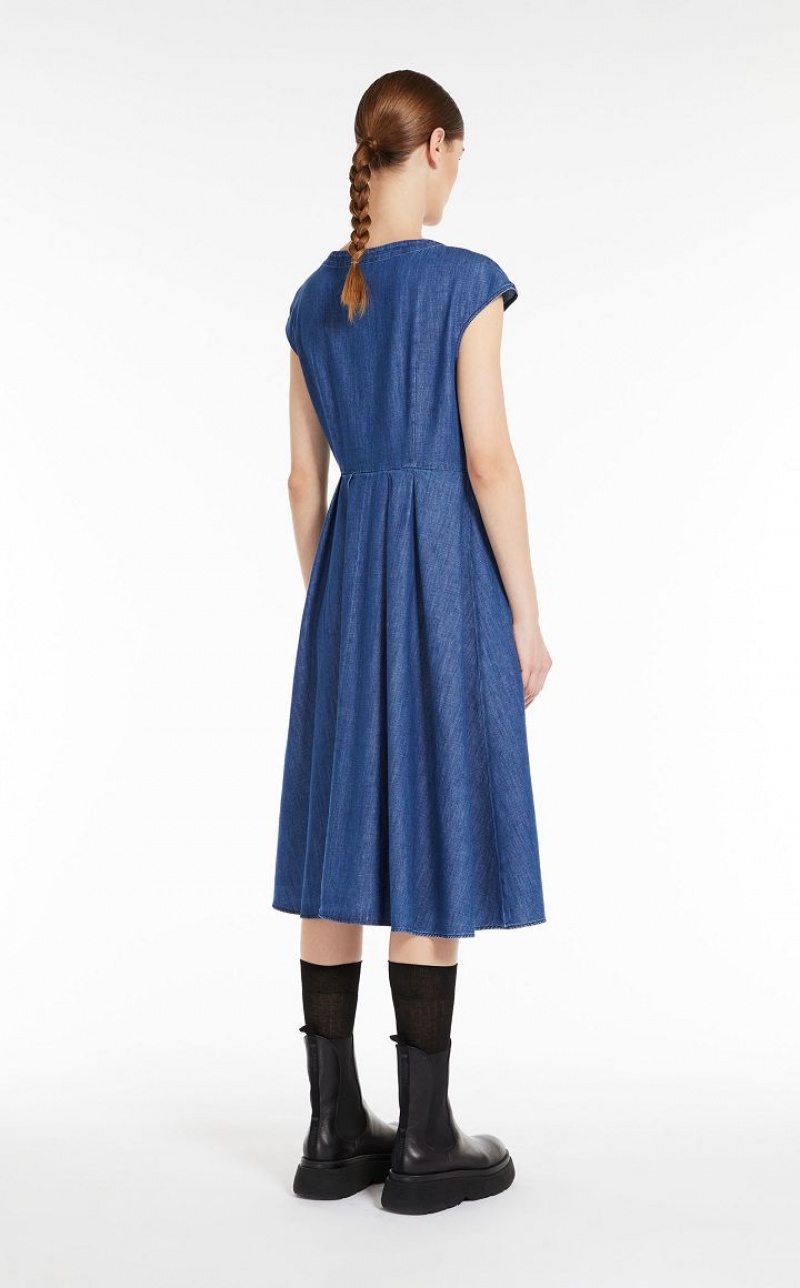 Max Mara Denim Wrap Kleid Navy | MMR593391