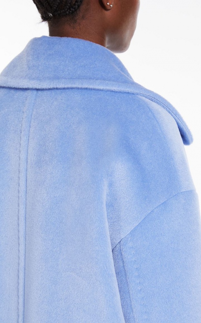 Max Mara Double-breasted Alpaca And Wolle Pea Mäntel Hellblau | MMR593851