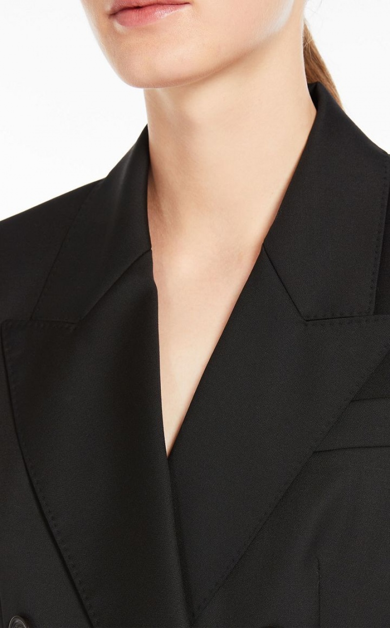 Max Mara Double-breasted Wolle Anzüge Schwarz | MMR593518