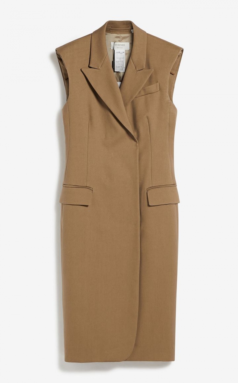 Max Mara Double-breasted Ärmellose Kleid Beige | MMR593359