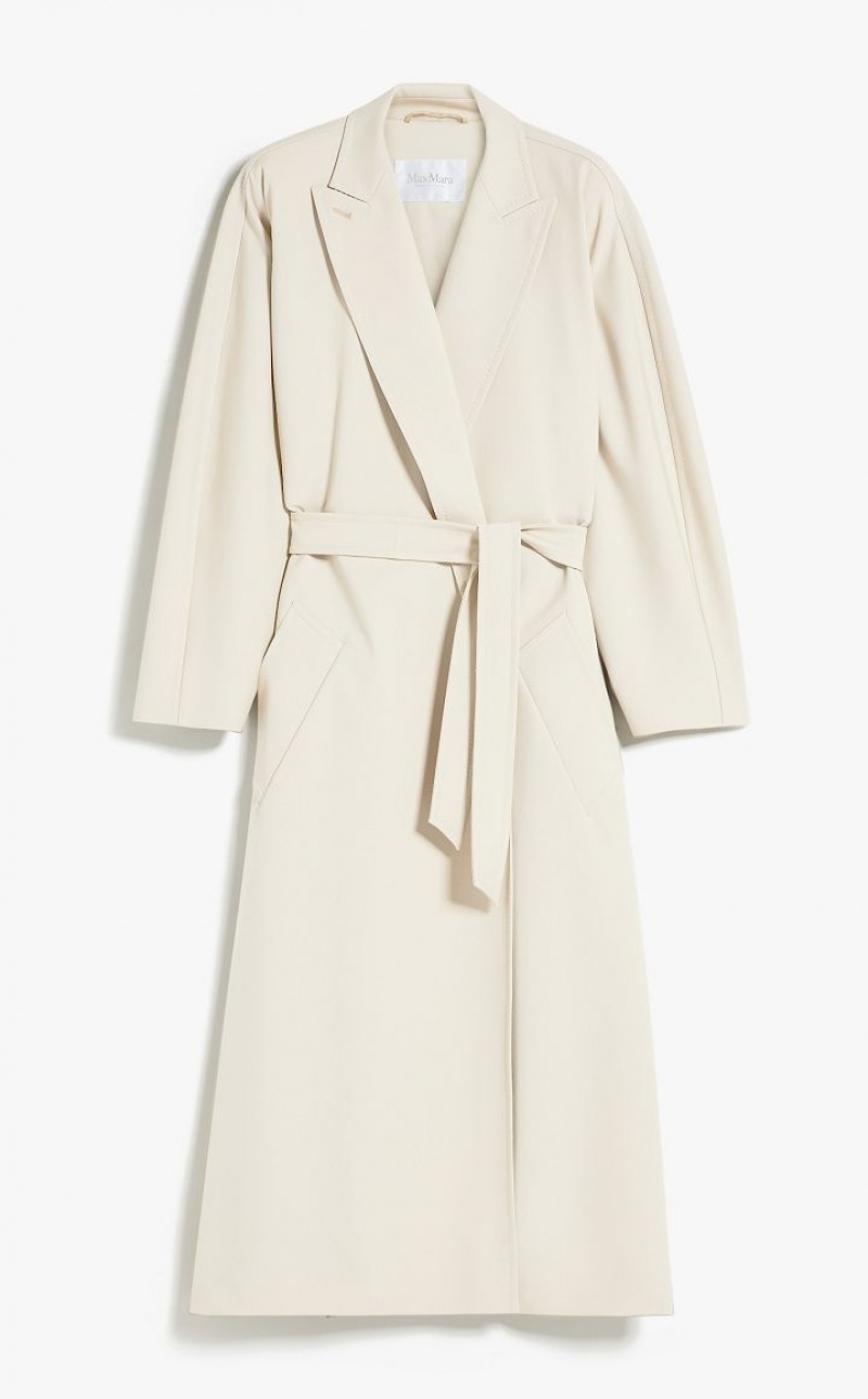 Max Mara Duster In Gabardine Wolle Trench Braun | MMR593946