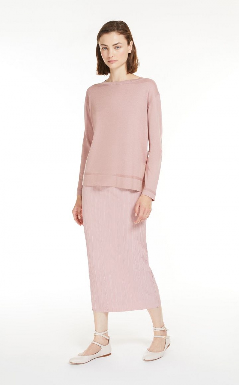 Max Mara Falten Jersey Pencil Röcke Rosa | MMR593691