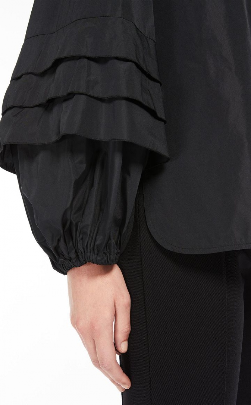 Max Mara Feminine In Silk Taffeta Bluse Schwarz | MMR593631