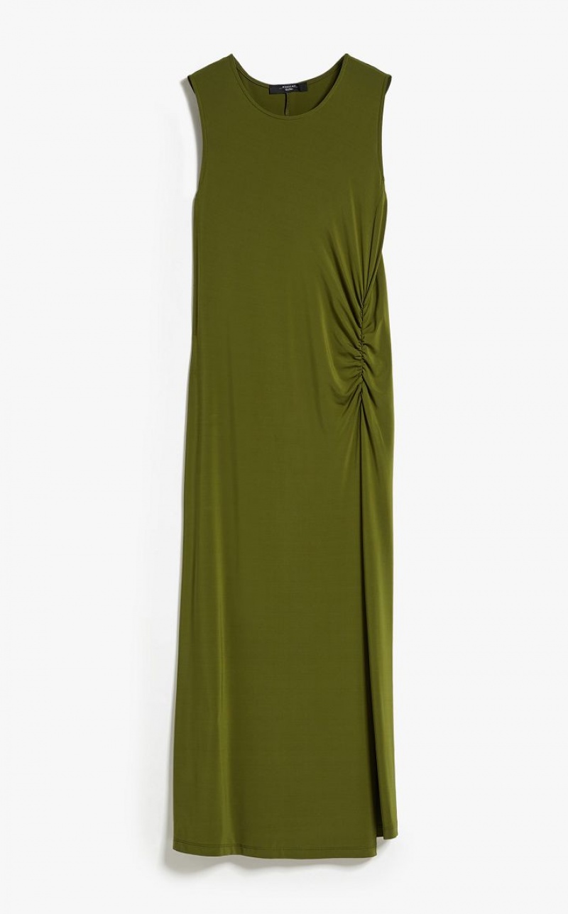 Max Mara Flared In Crepe Jersey Kleid Grün | MMR593292