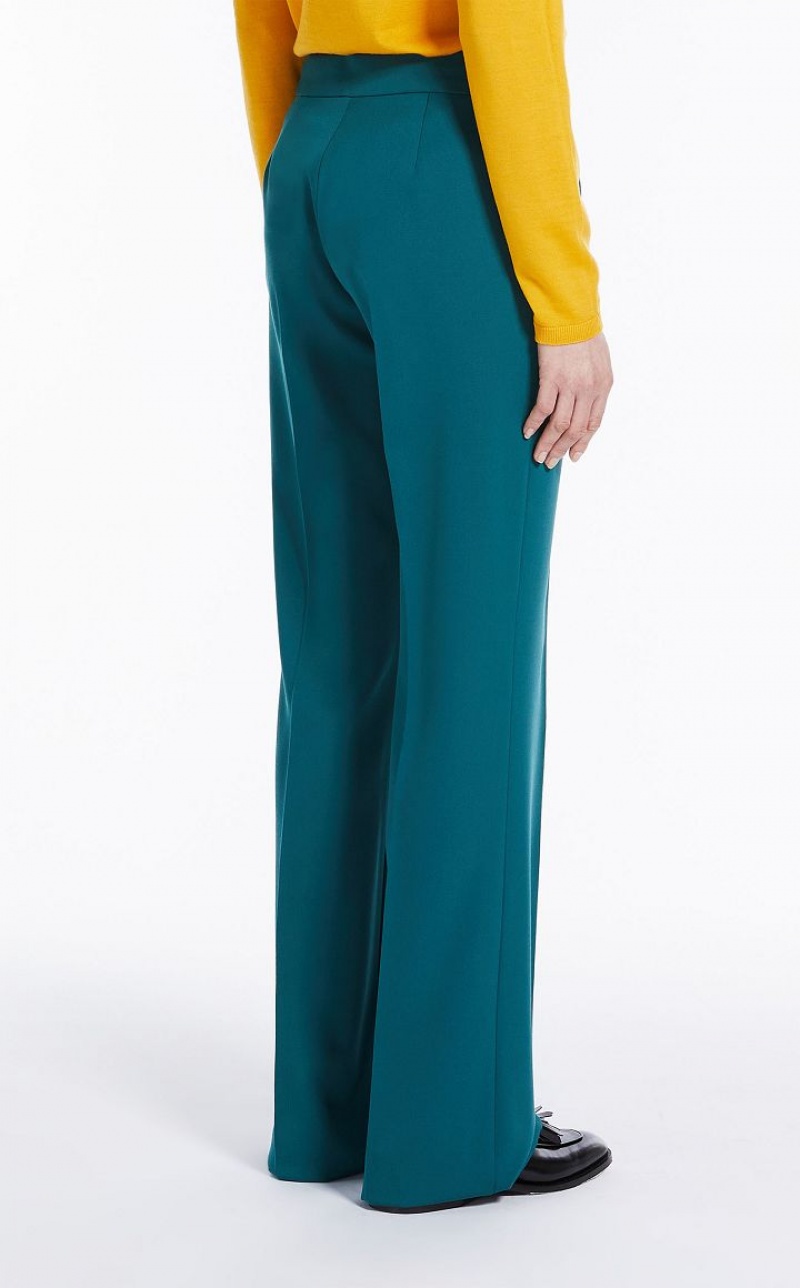 Max Mara Flared In Wolle Hosen Türkis | MMR593813