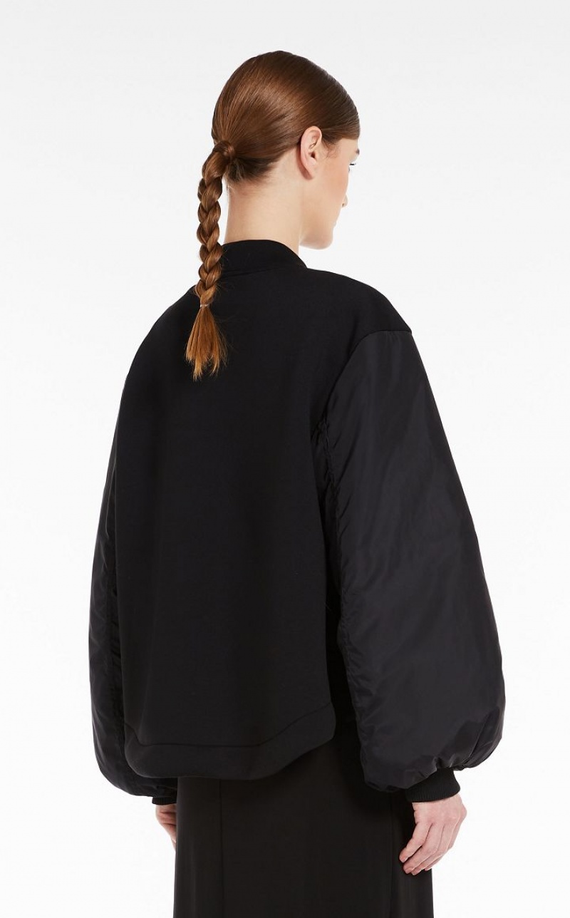 Max Mara Flared Jersey Bomber Jacken Schwarz | MMR594042