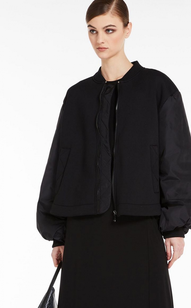 Max Mara Flared Jersey Bomber Jacken Schwarz | MMR594042