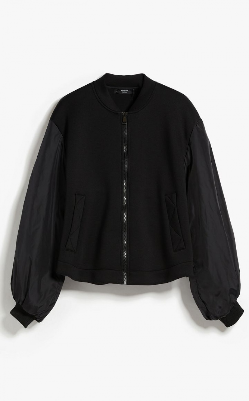 Max Mara Flared Jersey Bomber Jacken Schwarz | MMR594042