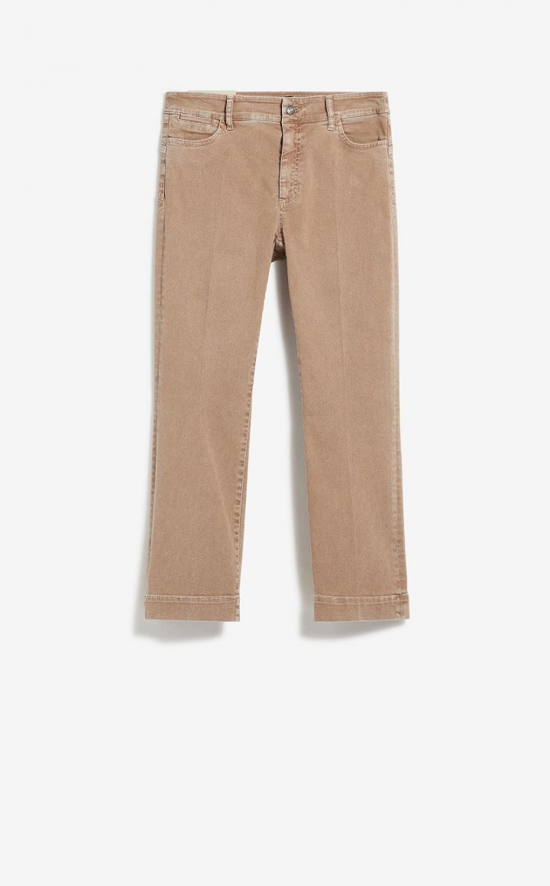 Max Mara Flared Stretch Denim Jeans Beige | MMR593763