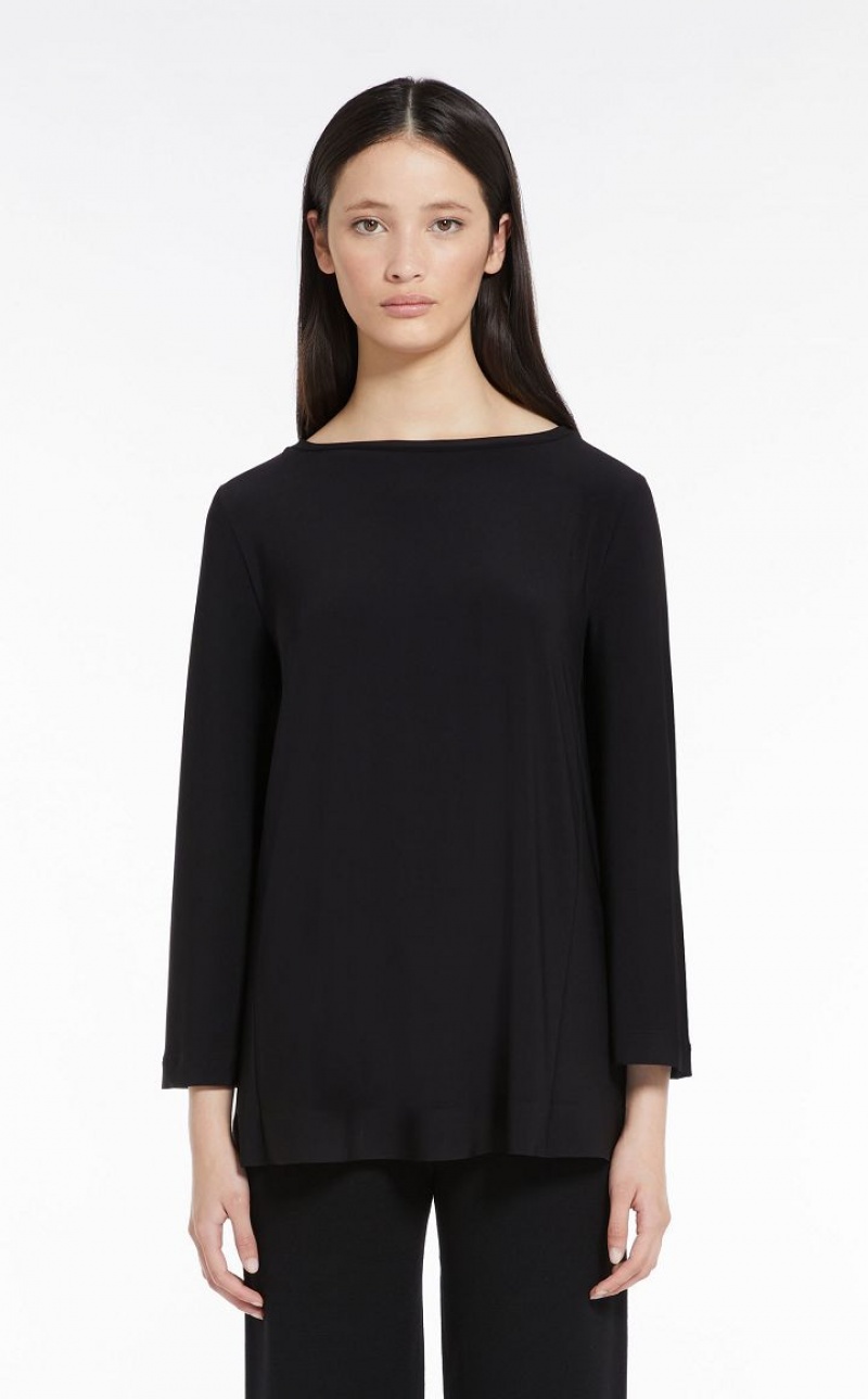 Max Mara Flared Stretch Jersey Oberteile Schwarz | MMR593671