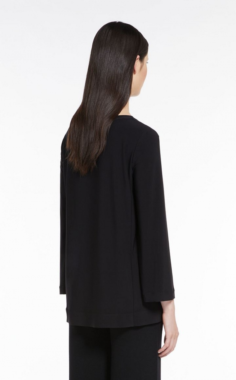 Max Mara Flared Stretch Jersey Oberteile Schwarz | MMR593671