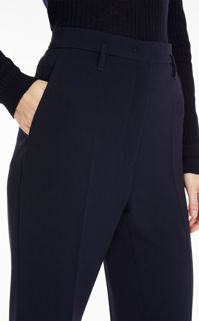 Max Mara Flared Technical Cady Anzüge Navy | MMR593538