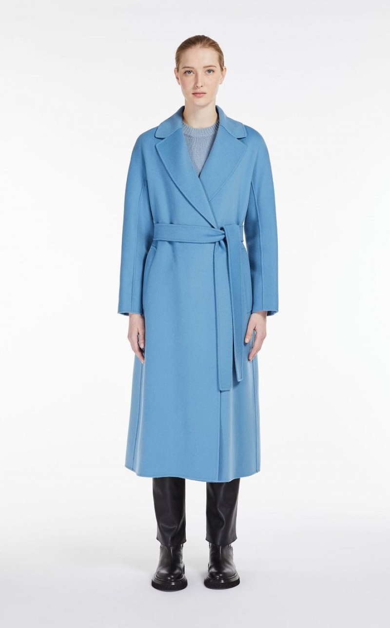 Max Mara Flared Wolle Mäntel Hellblau | MMR593846