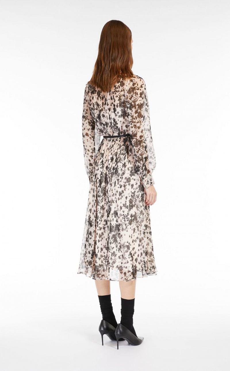 Max Mara Flowing, Printed Chiffon Kleid Hellrosa | MMR593328