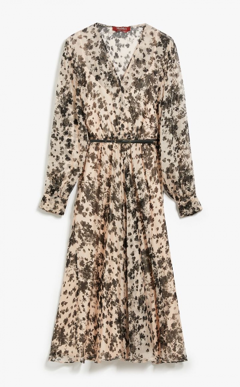 Max Mara Flowing, Printed Chiffon Kleid Hellrosa | MMR593328