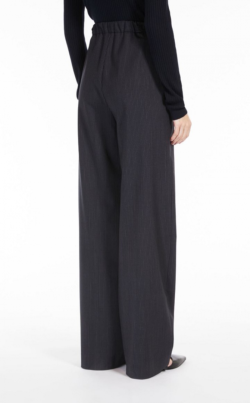 Max Mara Fluid-fit Pinstripe Gabardine Anzüge Navy | MMR593478