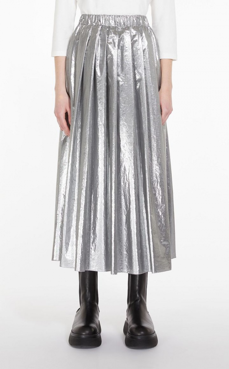 Max Mara Full In Taffeta Röcke Silber | MMR593729